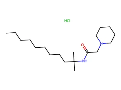 1-Piperidineacetamide, N-(1,1-dimethyldecyl)-, hydrochloride structure