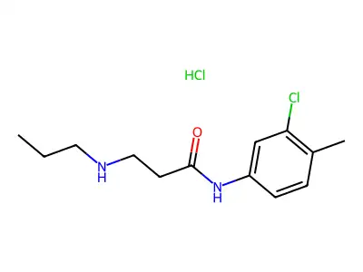 p-Propionotoluidide, 3'-chloro-3-propylamino-, hydrochloride structure