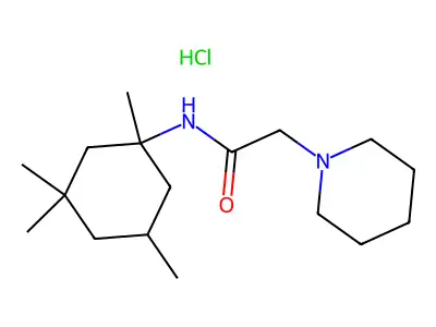 N-(1,3,3,5-Tetramethylcyclohexyl)-1-piperidineacetamide hydrochloride structure