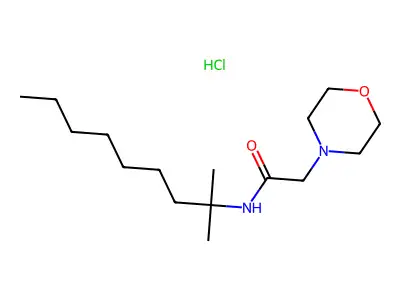 4-Morpholineacetamide, N-(1,1-dimethyloctyl)-, hydrochloride structure