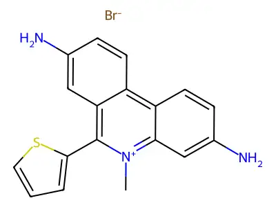3,8-Diamino-5-methyl-6-(2-thienyl)phenanthridinium bromide structure