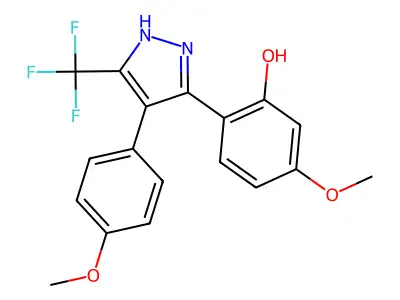 5-methoxy-2-[4-(4-methoxyphenyl)-5-(trifluoromethyl)-1H-pyrazol-3-yl]phenol structure