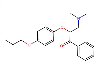 3-Dimethylamino-2-p-propoxyphenoxy-propiophenone structure