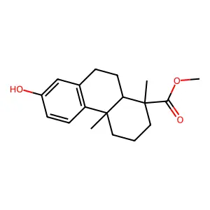 Methyl 13-hydroxypodocarpa-8(14),9(11),12-trien-15-oate # structure