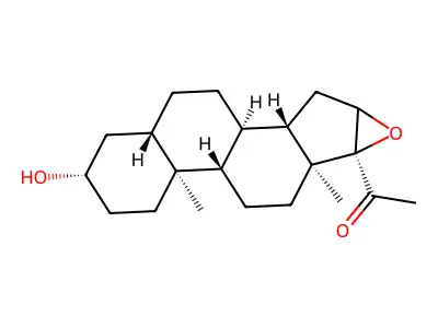 16alpha,17-Epoxy-3beta-hydroxy-5alpha-pregnan-20-one structure