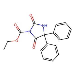 1-Imidazolidinecarboxylic acid, 2,5-dioxo-4,4-diphenyl-, ethyl ester structure