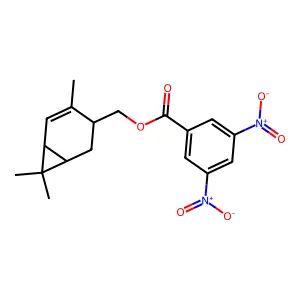 (4,7,7-trimethylbicyclo[4.1.0]hept-4-en-3-yl)methyl 3,5-dinitrobenzoate structure