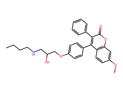 4-(4-(3-(Butylamino)-2-hydroxypropoxy)phenyl)-7-methoxy-3-phenylcoumarin structure