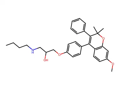 1-(Butylamino)-3-(4-(2,2-dimethyl-7-methoxy-3-phenyl-2H-1-benzopyran-4-yl)phenoxy)-2-propanol structure