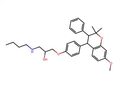 1-(Butylamino)-3-(4-(2,2-dimethyl-7-methoxy-3-phenyl-3,4-dihydro-2H-1-benzopyran-4-yl)phenoxy)-2-propanol structure