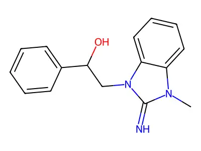 2-(2-Imino-3-methylbenzimidazol-1-yl)-1-phenylethanol structure