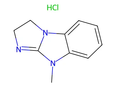 3H-Imidazo(1,2-a)benzimidazole, 2,9-dihydro-9-methyl-, monohydrochloride structure