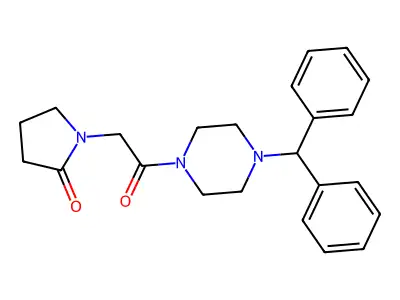 Piperazine, 1-(diphenylmethyl)-4-((2-oxo-1-pyrrolidinyl)acetyl)- structure