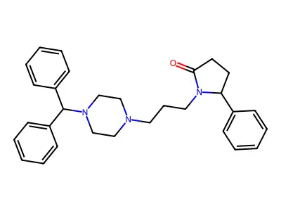 2-Pyrrolidinone, 1-[3-[4-(diphenylmethyl)-1-piperazinyl]propyl]-5-phenyl- structure