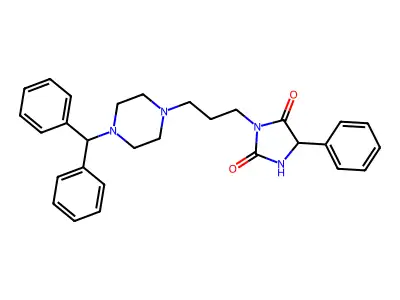 Hydantoin, 3-(3-(4-(diphenylmethyl)-1-piperazinyl)propyl)-5-phenyl- structure