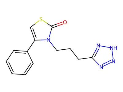 4-Thiazolin-2-one, 4-phenyl-3-(3-(1H-tetrazol-5-yl)propyl)- structure