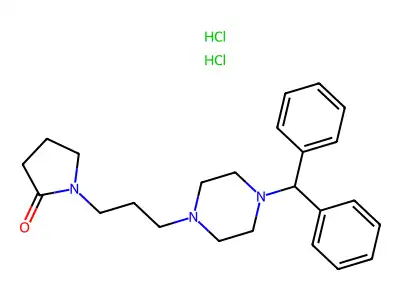 2-Pyrrolidinone, 1-(3-(4-(diphenylmethyl)-1-piperazinyl)propyl)-, dihydrochloride, hydrate structure