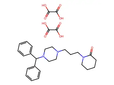 2-Piperidinone, 1-(3-(4-(diphenylmethyl)-1-piperazinyl)propyl)-, ethanedioate (1:2) structure