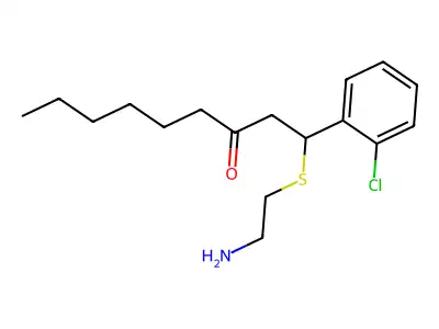 1-(2-Aminoethylthio)-1-(2-chlorophenyl)nonan-3-one structure