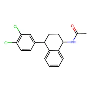 N-[4-(3,4-dichlorophenyl)-1,2,3,4-tetrahydronaphthalen-1-yl]acetamide structure