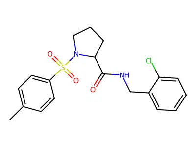 1-(Toluene-4-sulfonyl)-pyrrolidine-2-carboxylic acid 2-chloro-benzylamide structure
