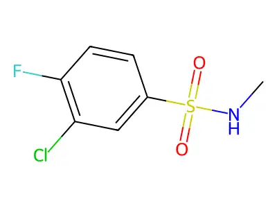 3-chloro-4-fluoro-N-methylbenzenesulfonamide structure