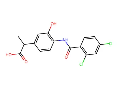 Benzeneacetic acid, 4-((2,4-dichlorobenzoyl)amino)-3-hydroxy-alpha-methyl- structure