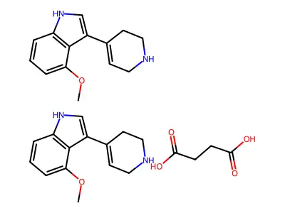 1H-Indole, 4-methoxy-3-(1,2,3,6-tetrahydro-4-pyridinyl)-, succinate (2:1) structure