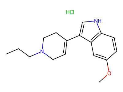 1H-Indole, 6-methoxy-3-(1-propyl-1,2,3,6-tetrahydro-4-pyridinyl)-, monohydrochloride structure