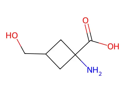 1-Amino-3-(hydroxymethyl)cyclobutane-1-carboxylic acid structure