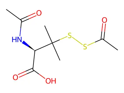 Valine, N-acetyl-3-(acetyldithio)- structure