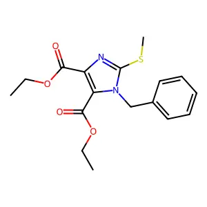 Diethyl 1-benzyl-2-methylsulfanylimidazole-4,5-dicarboxylate structure