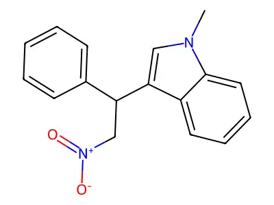 1-methyl-3-(2-nitro-1-phenylethyl)-1H-indole structure