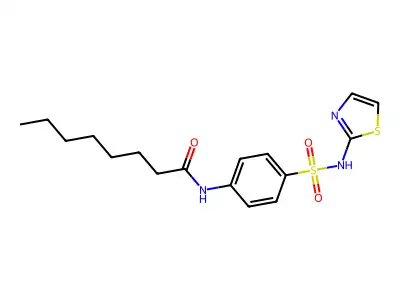 Octanamide, N-[4-[(2-thiazolylamino)sulfonyl]phenyl]- structure