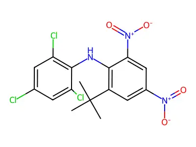 2-tert-Butyl-4,6-dintro-2',4',6'-trichlorodiphenylamine structure
