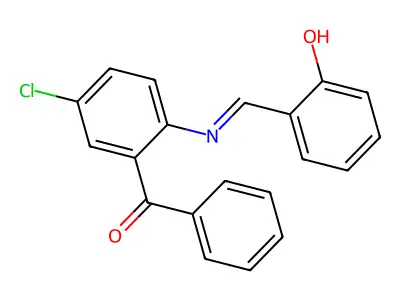 5-Chloro-2-(2-hydroxybenzylideneamino)benzophenone structure