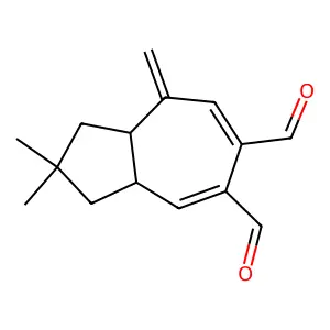5,6-Azulenedicarboxaldehyde, 1,2,3,3a,8,8a-hexahydro-2,2-dimethyl-8-methylene-, (3aS-cis)- structure