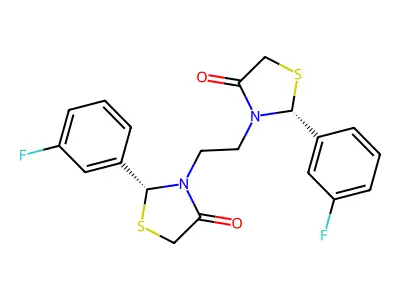 3,3   -Ethylenebis[2-(3-fluorophenyl)thiazolidin-4-one] structure