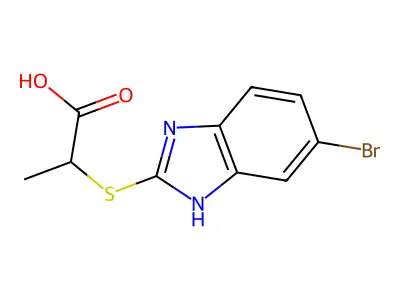 2-[(6-bromo-1H-benzimidazol-2-yl)sulfanyl]propanoic acid structure