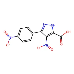 4-Nitro-5-(4-nitrophenyl)-1H-pyrazole-3-carboxylic acid structure