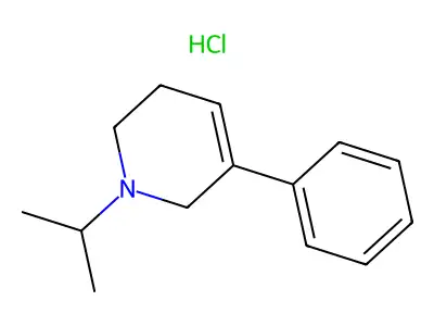 Pyridine, 1,2,3,6-tetrahydro-1-(1-methylethyl)-5-phenyl-, hydrochloride structure