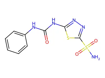 5-[(Phenylcarbamoyl)amino]-1,3,4-thiadiazole-2-sulfonamide structure