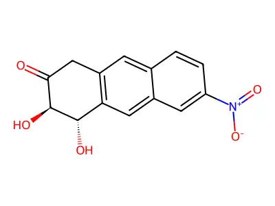 2-Nitroanthracene 6-keto-5,6,7,8-tetrahydro-trans-7,8-diol structure