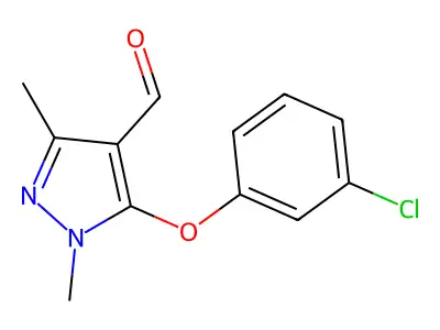 5-(3-chlorophenoxy)-1,3-dimethyl-1H-pyrazole-4-carbaldehyde structure