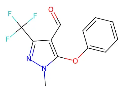 1-Methyl-5-phenoxy-3-(trifluoromethyl)-1H-pyrazole-4-carbaldehyde structure