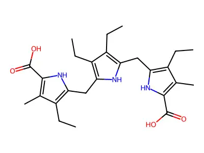 2,5-Bis(5-carboxy-3-ethyl-4-methylpyrrol-2-ylmethyl)-3,4-diethylpyrrole structure