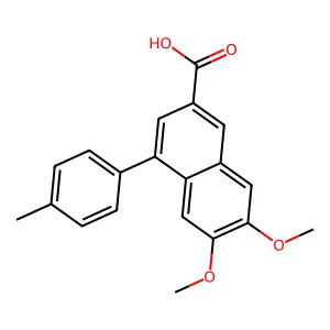 6,7-Dimethoxy-4-(4-methylphenyl)naphthalene-2-carboxylic acid structure