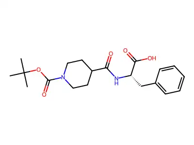 N-{[1-(tert-butoxycarbonyl)piperidin-4-yl]carbonyl}-L-phenylalanine structure