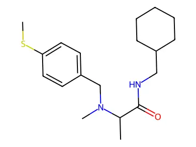 N-(cyclohexylmethyl)-2-[methyl-[(4-methylsulfanylphenyl)methyl]amino]propanamide structure