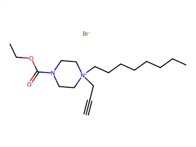 Piperazinium, 4-carboxy-1-octyl-1-(2-propynyl)-, bromide, ethyl ester structure